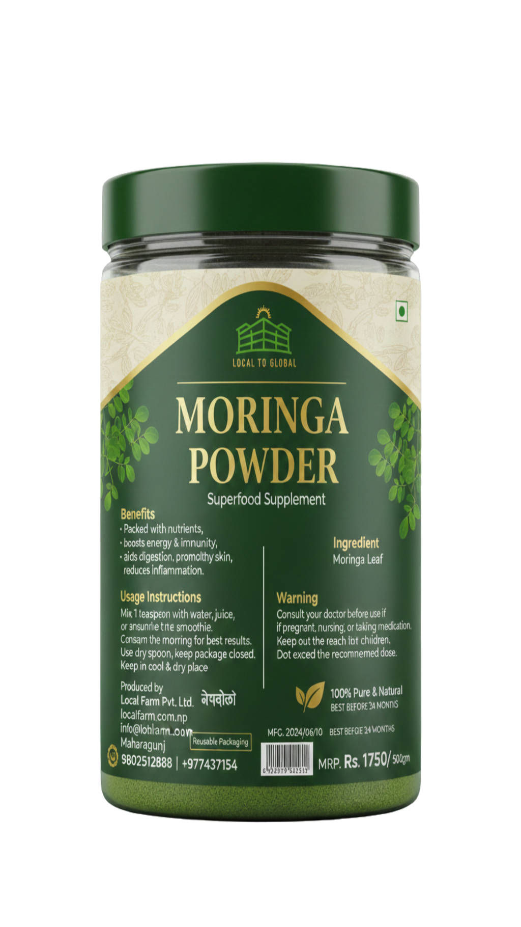 LOCAL FARM MORINGA POWDER - 200GM